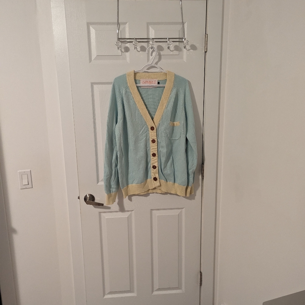Clammy Heart Mint Cardigan